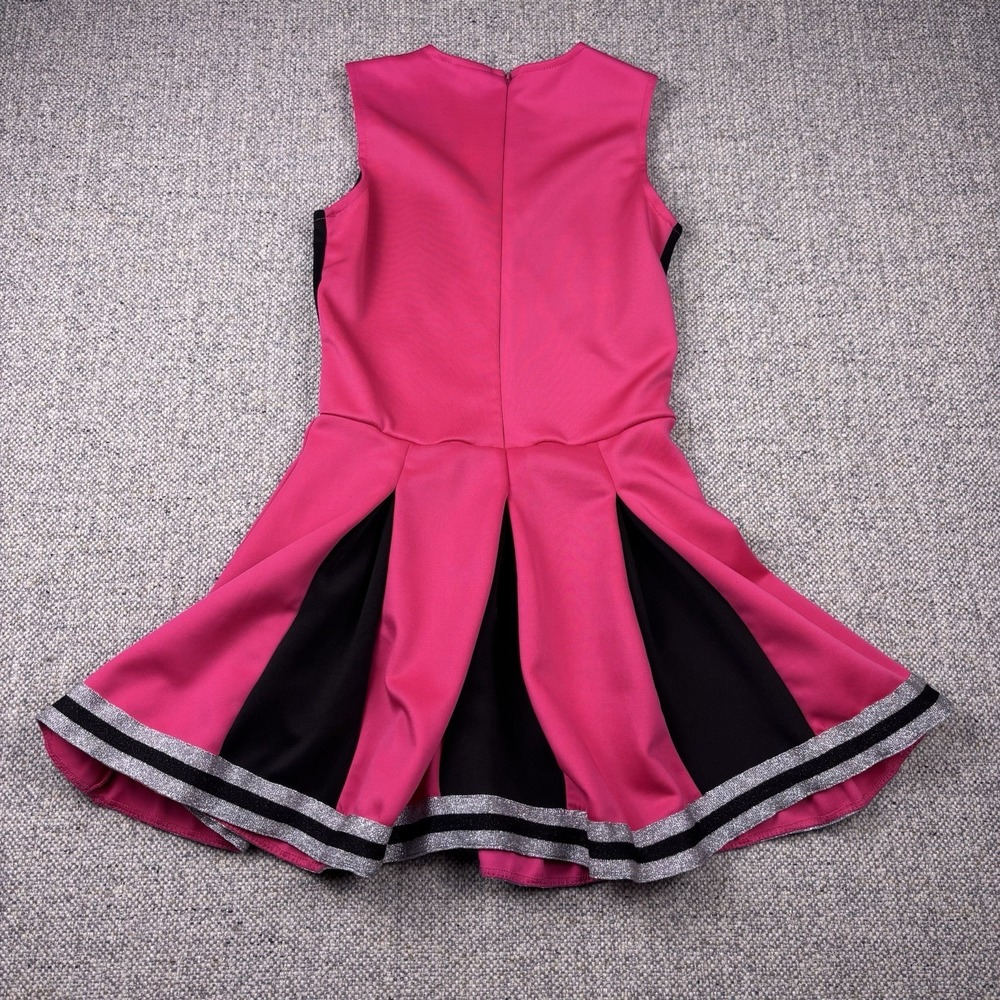 Spirit Halloween Girls Cheerleader Dress Pink/Blk/Silver Youth Large - Picture 5 of 5
